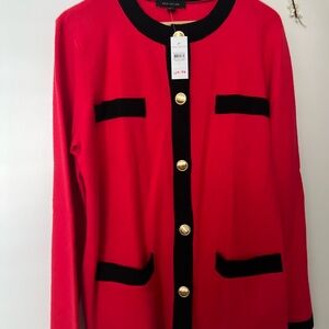 NWT!!  Ann Taylor Red and Black Blazer with Tailored Fit